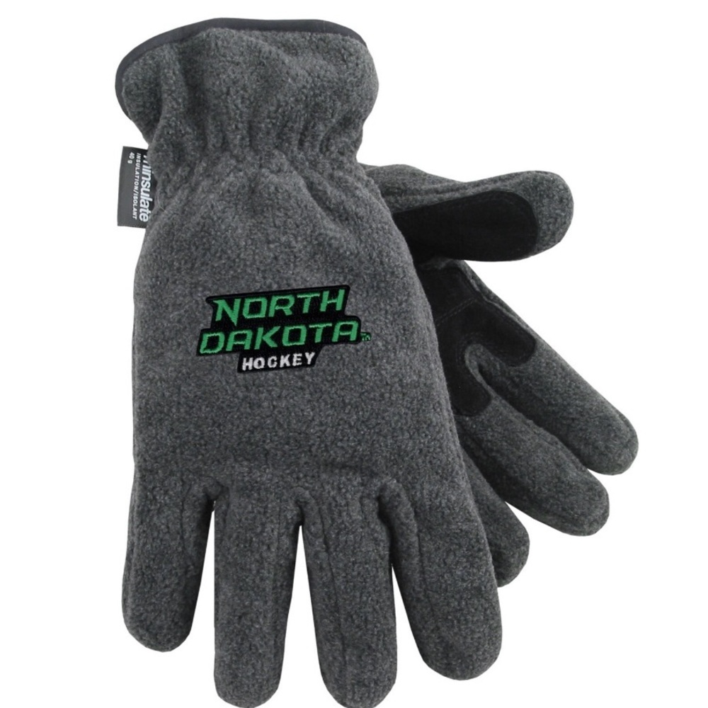 North Dakota Hockey Gray Gloves